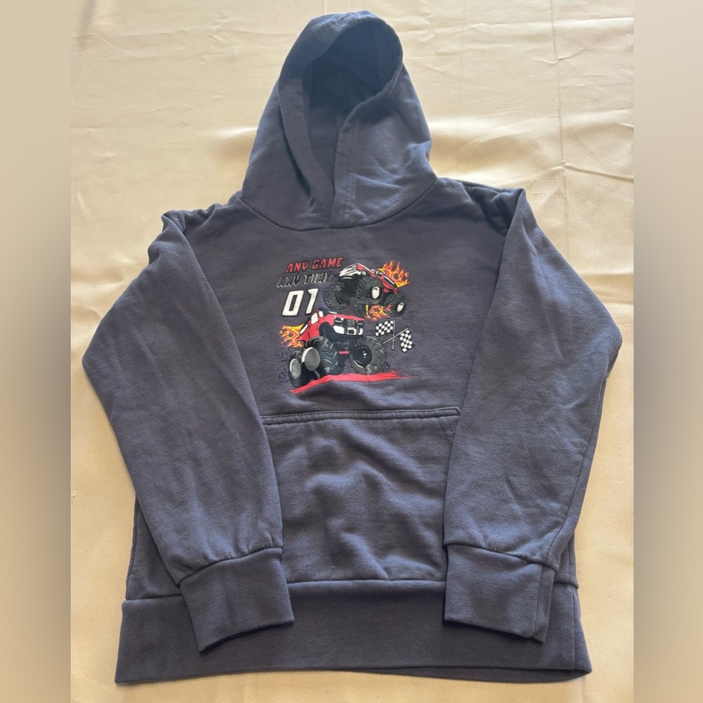 Eighty Eight Kids Hoodie - Dark Gray with Monster Truck Design‎